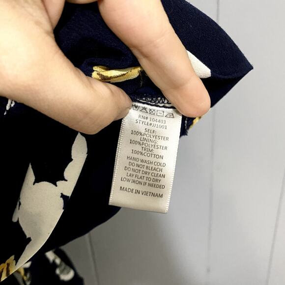 J by J.O.A. Navy Floral Ruffle Open Back Tie Ladder Lace Flirty Crop Top XL - Picture 2 of 6